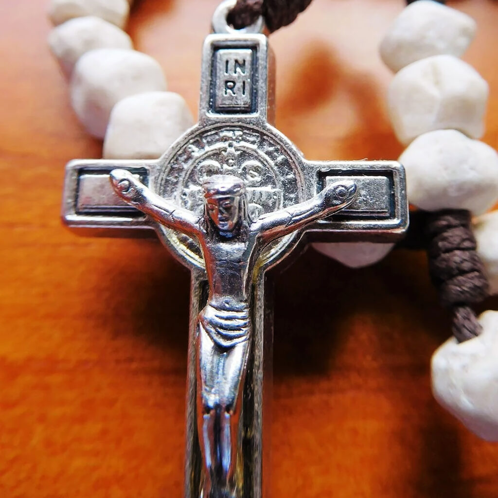 Silver rosary cross